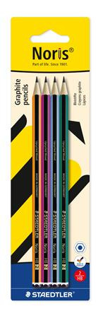 Grafitová ceruzka, sada, HB, šesťhranná, STAEDTLER "Noris® 120 colour edition", 4 ks