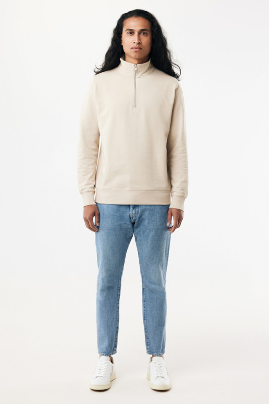 IQONIQ Elgon sveter s krátkym zipsom z recyklovanej bavlny desert XXL 10