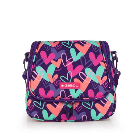 Taška na desiatu, GABOL "Kokoro", fialová, so srdiečkami 2