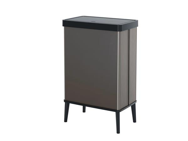 Odpadkový kôš, s vekom, stlačidlom, 54 liter, CURVER "Verto High", sivý/čierny