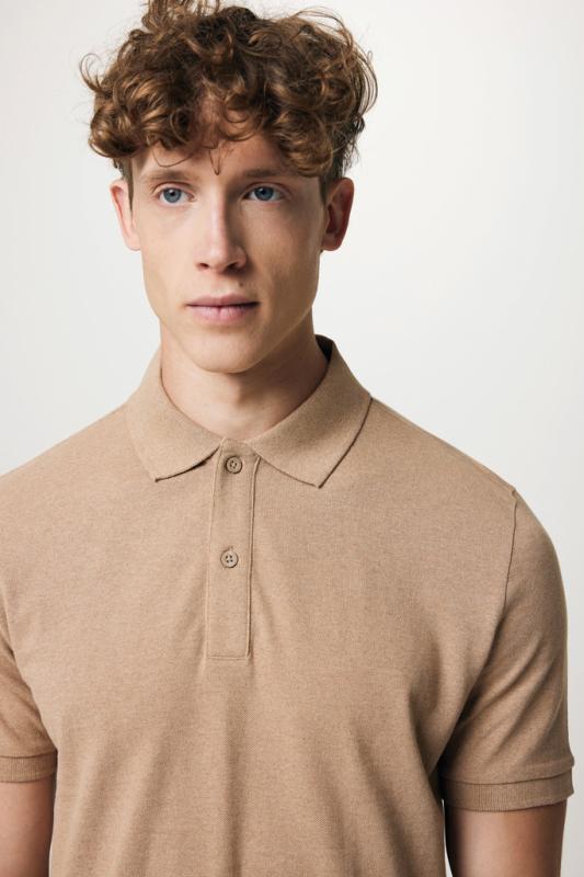 Polo tričko IQONIQ Yosemite z recykl. bavlny heather brown XXS 13