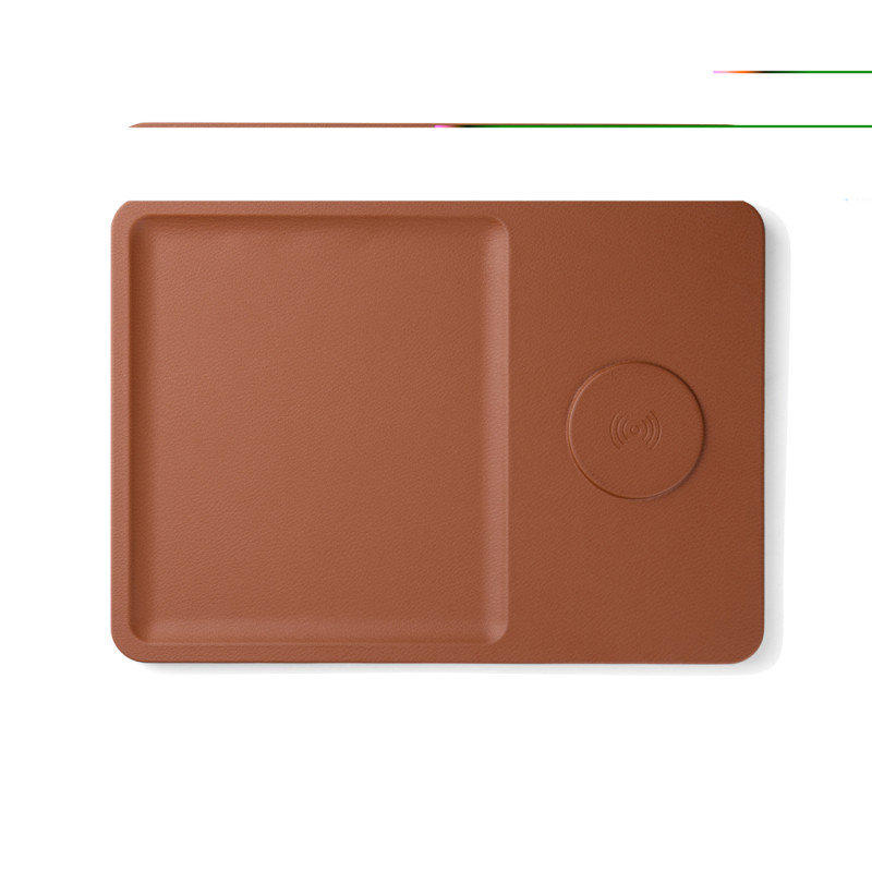 VINGA Timo RCS stolná nabíjačka a podnos na doplnky hnedá