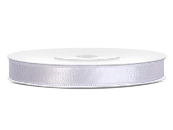 . Saténová stuha, 6 mm, biela