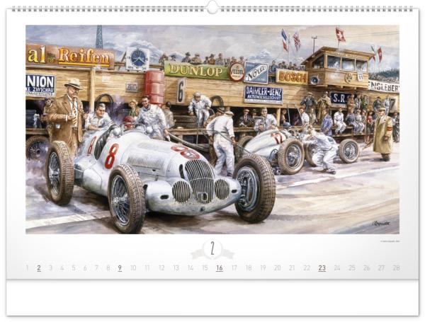 NOTIQUE Nástenný kalendár Oldtimers – Václav Zapadlík 2025, 64 x 42 cm