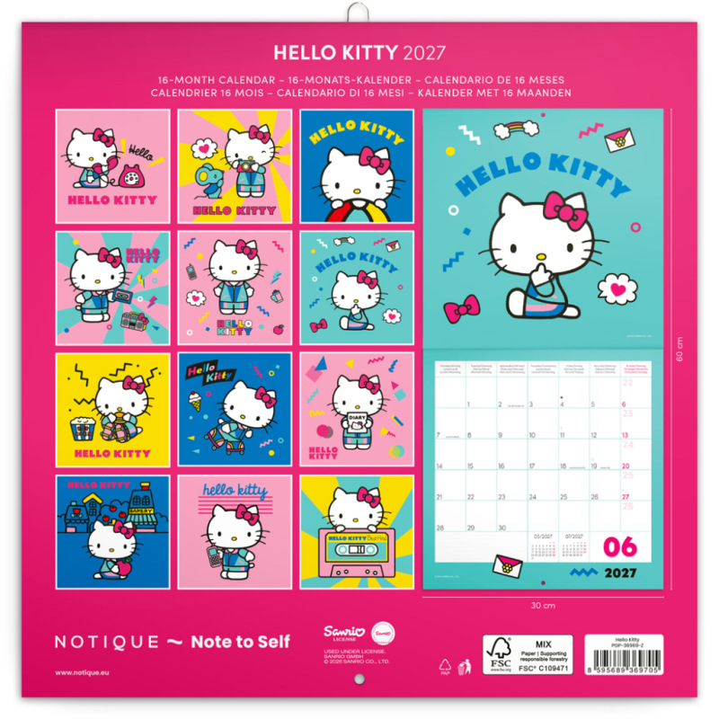 NOTIQUE Grid calendar Hello Kitty 2027, 30 x 30 cm 14