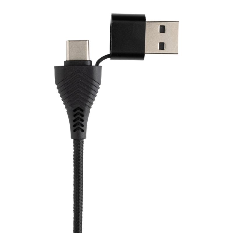 USB rozbočovač s duálnym vstupom Link z RCS plastu a bambusu čierna 4