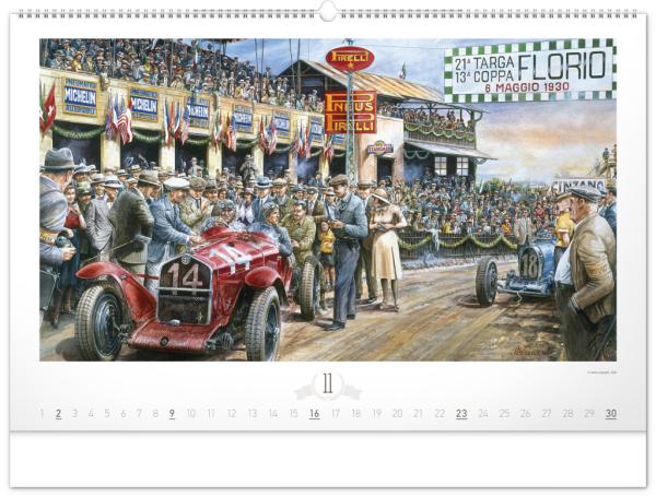 NOTIQUE Nástenný kalendár Oldtimers – Václav Zapadlík 2025, 64 x 42 cm