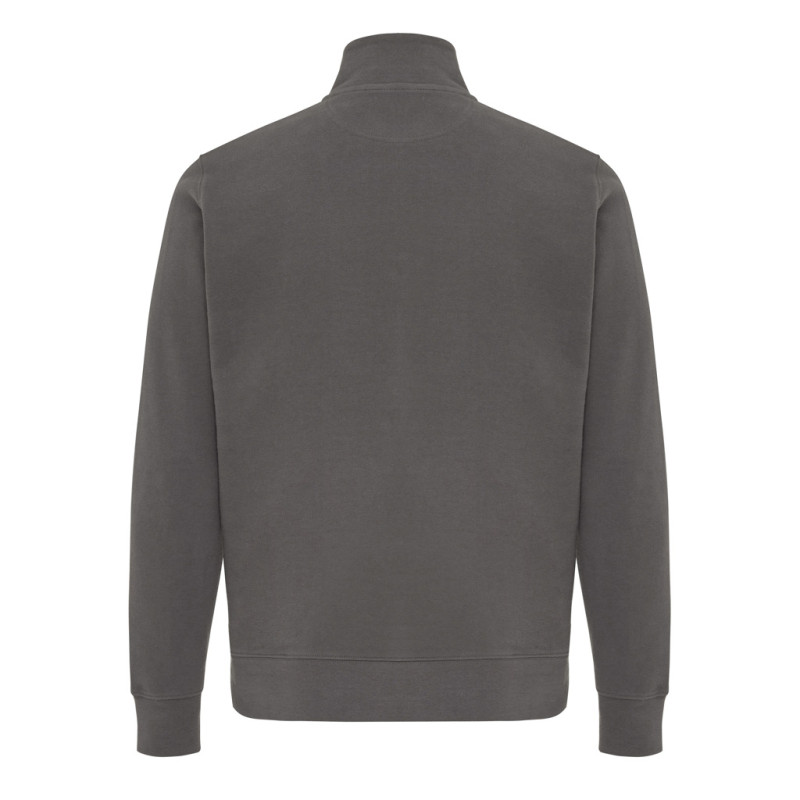 IQONIQ Elgon sveter s krátkym zipsom z recyklovanej bavlny antracitová XL 2