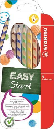 Farebné ceruzky, trojhranný tvar, pre ľavákov, STABILO "EasyColours", 6 rôznych farieb