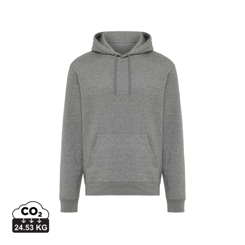 IQONIQ Joshua Unisex mikina s kapucňou z rec. bavlny light heather anthracite XXXL