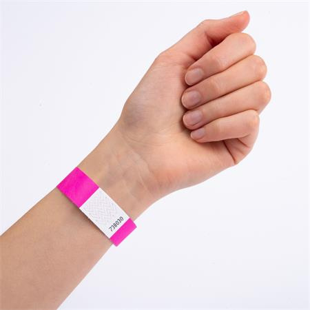 Identifikačný náramok, odolný proti roztrhnutiu,, 265x19 mm, AVERY ZWECKFORM "Tyvek", ružo 5
