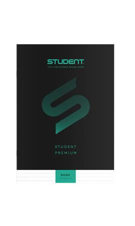 Zošit, A4, linajkový, 32 listov, ICO "Student Premium", čierny