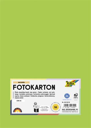 Dekoračný kartón, 2 stranný, A4, 300 g, 50 listov, FOLIA, svetlozelený 1
