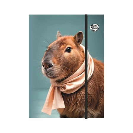 Doska s gumičkou, kartón, A4, OPTISCHOOL "Capybara"