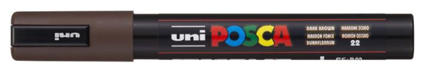 Dekoračný popisovač, 1,8-2,5 mm, UNI "Posca PC-5M", tmavohnedý