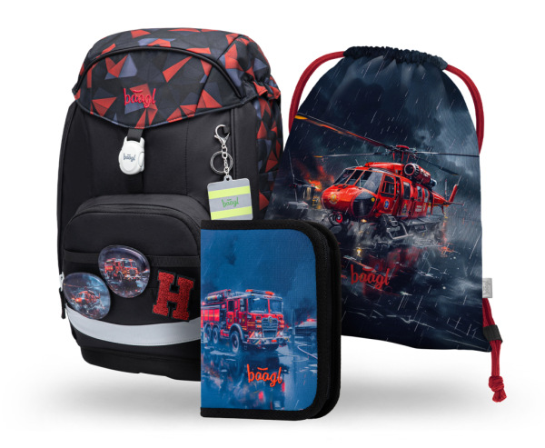 BAAGL SADA 3 Airy Plus Záchranári: batoh, peračník, vrecko