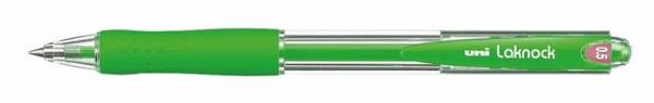 Guľôčkové pero, 0,3 mm, stláčací mechanizmus, UNI "SN-100 Laknock", zelené