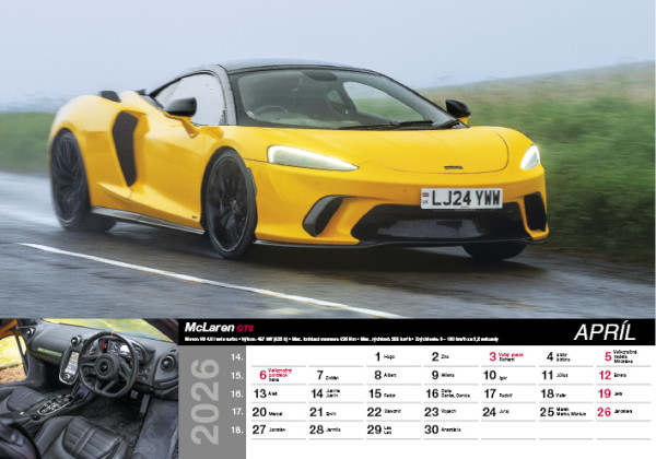 Nástenný kalendár Fast cars 2026 4