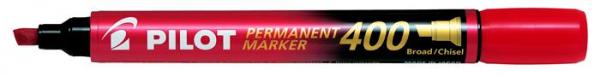 Permanentný popisovač, 1,5-4 mm, zrezaný, PILOT "Permanent Marker 400", červený