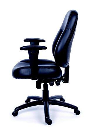 MAYAH Kancelárska stolička, opierky, bonded koža, čierny podstavec, MaYAH "Champion", čierna
