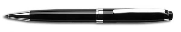 Guľôčkové pero, Crystals from SWAROVSKI®, čierne, ART CRYSTELLA,  "Broadway", biely krištá