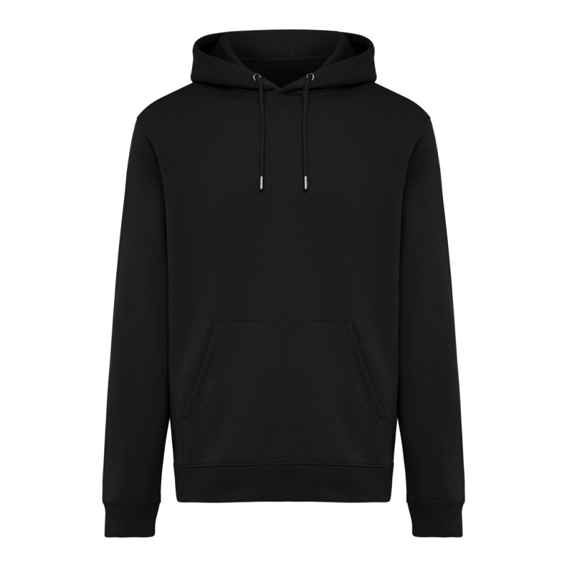 IQONIQ Joshua Unisex mikina s kapucňou z rec. bavlny čierna XS 1