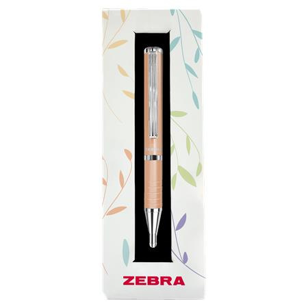 Guľôčkové pero, 0,24 mm, teleskopické, broskyňové telo, ZEBRA "SL-F1", modré 1