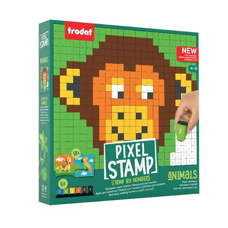 Kreatívna sada, zošit s pečiatkami, TRODAT "Creativ Pixelstamp", zvieratá