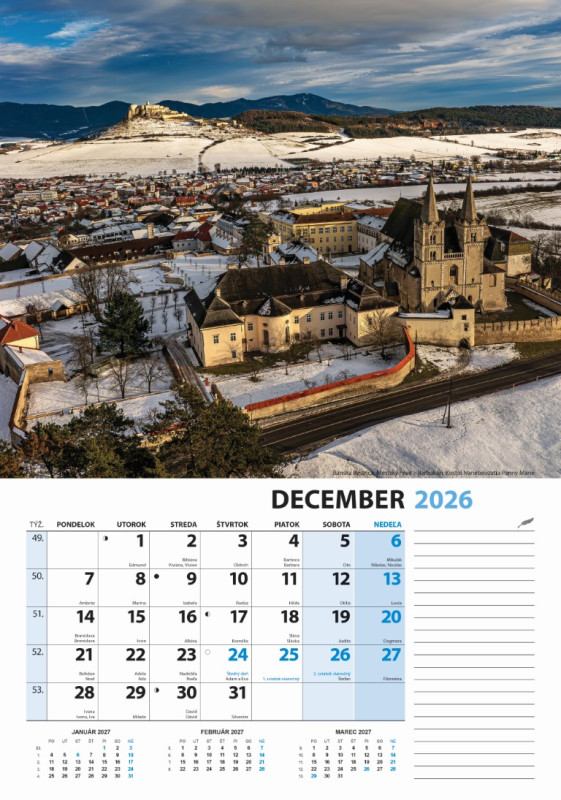 Nástenný kalendár Slovensko z výšky 2026 13