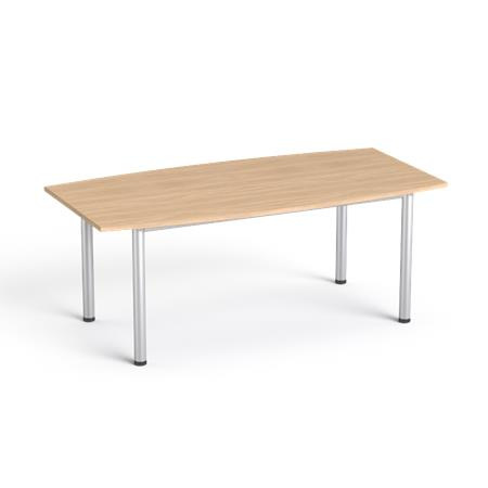 Konferenčný stôl, zakrivený, so sivými kovovými nohami, 80/95x190 cm, MAYAH "Freedom SV-43