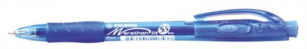 Guľôčkové pero, 0,4 mm, stláčací mechanizmus, STABILO "Marathon", modré