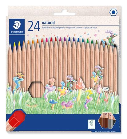 Farebné ceruzky, sada, šesťhranné, STAEDTLER "Noris® natural 143N", 24 farieb 1