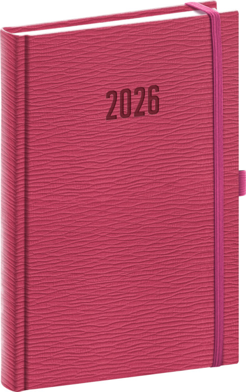 NOTIQUE Denný diár Rivoli 2026, ružový, 15 x 21 cm