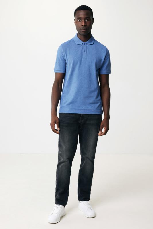 Polo tričko IQONIQ Yosemite z recykl. bavlny heather blue XXS 10