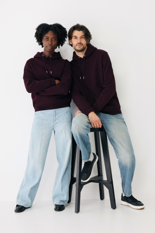 IQONIQ Joshua Unisex mikina s kapucňou z rec. bavlny merlot L 16
