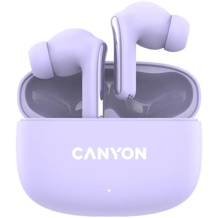 Slúchadlá, TWS bezdrôtové, Bluetooth 5.4, CANYON "OnGo 9", fialové