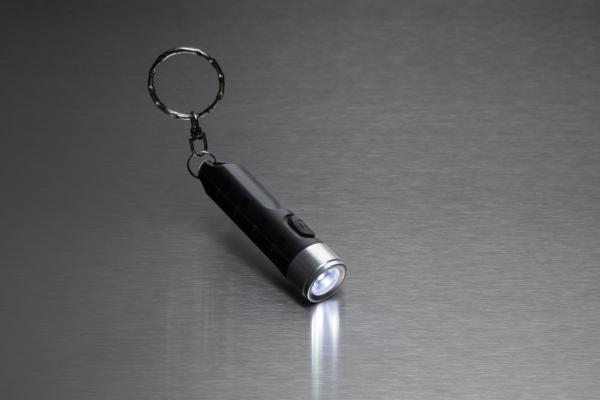 Kľúčenka s USB dobíjateľným svietidlom Globix z RCS plastu čierna 7