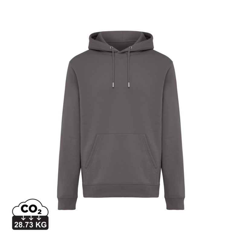 IQONIQ Joshua Unisex mikina s kapucňou z rec. bavlny antracitová M