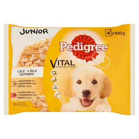 Krmivo pre psy, v kapsičke, 4x100 g, PEDIGREE "Junior", kuracie a ryža, hovädzie a ryža