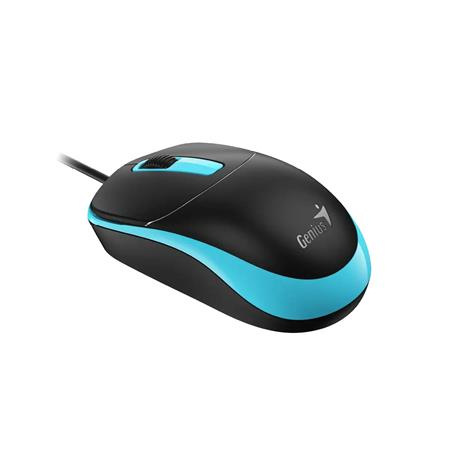 Myš, drôtová, optická, normálna veľkosť, USB, GENIUS "DX-123", čierna-modrá 4