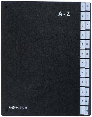 Rozraďovač, stolový, kartónový, A4, 24 priehradiek, A-Z, PAGNA "Classic", čierny 1