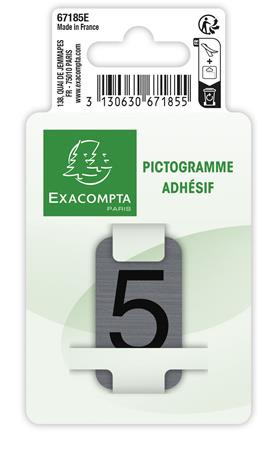 Informačná tabuľka, samolepiaca, 2,5x4,4 cm, hliníkový vzhľad, EXACOMPTA, č. 5 2