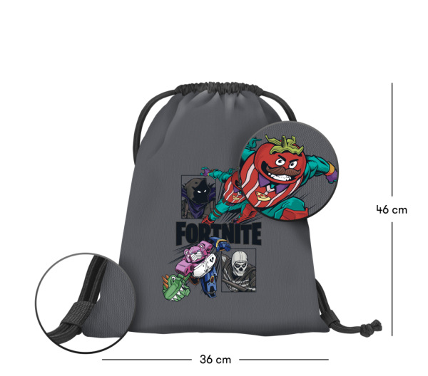 BAAGL SADA 5 Cubic Fortnite Squad: batoh, vrecko, ľadvinka, obal na notebook, peňaženka GR 8