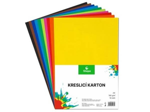 Výkres, A4, 180g, 10 listov, STEPA, mix farieb
