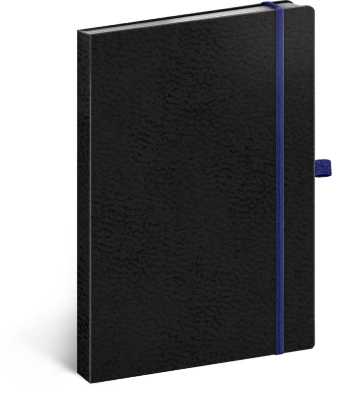 NOTIQUE Notes Vivella Classic čierny/modrý, bodkovaný, 15 x 21 cm