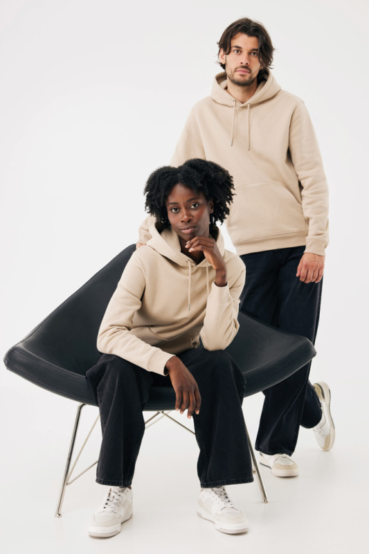 IQONIQ Joshua Unisex mikina s kapucňou z rec. bavlny desert S 17