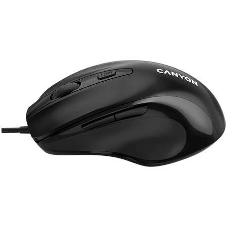 Myš, drôtová, optická, USB, CANYON "M-6", čierna 4