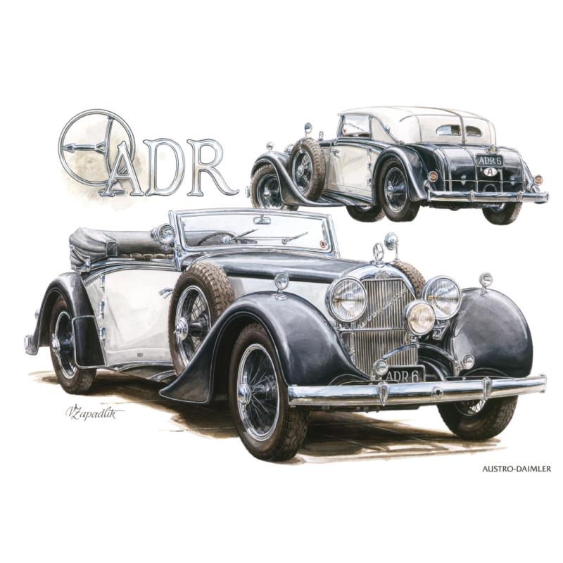 NOTIQUE Poznámkový kalendár Classic Cars – Václav Zapadlík, 2025, 30 x 30 cm