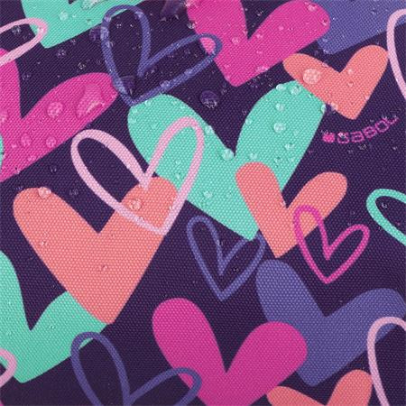 Školská taška, so zipsom, GABOL "Kokoro", fialová, so srdiečkami 6