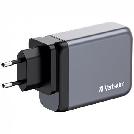 VERBATIM Sieťová nabíjačka, 2xUSB-C PD (100W), USB-C PD (65W), USB-A QC 3.0, EU/UK/US, GaN, VERBATI